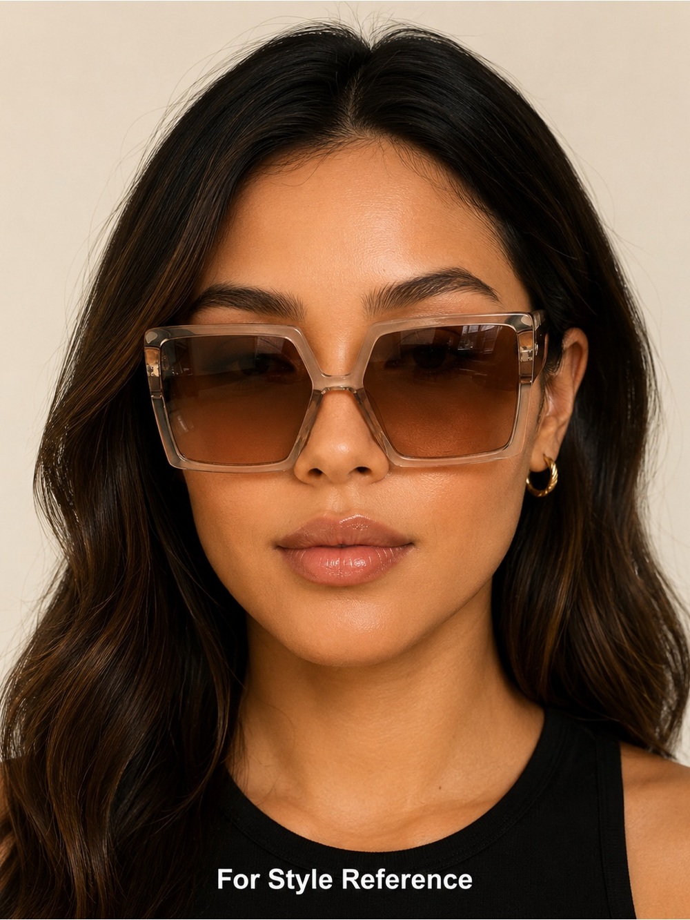 Fashion Nova Nude Square Sunglasses